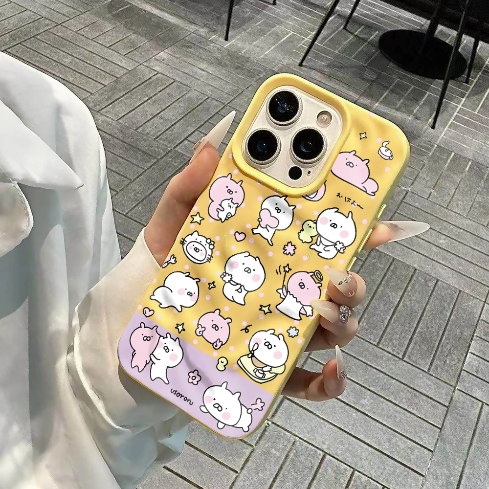 Koreanisches Kawaii-Cartoon-Design Weiche Silikon-Handyhülle für iPhone 17 16 15 14 13 12 11 Pro Max 14 Plus 17Air Falten-Wellen-Design – Detail 5