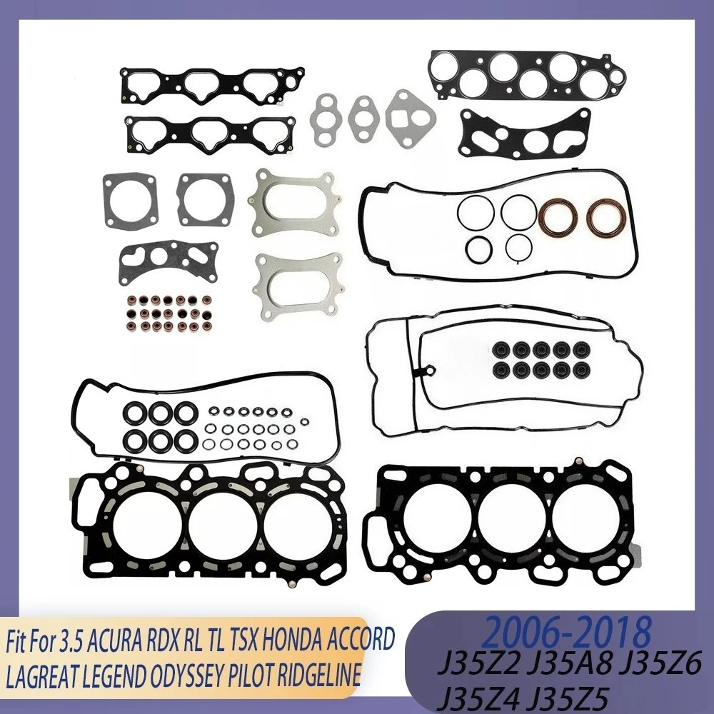 Engine Parts Cylinder Head Full Gasket Set Kit Fit 3.5 L GAS J35 05-18 For ACURA RDX RL TL TSX HONDA ACCORD ODYSSEY PILOT LEGEND