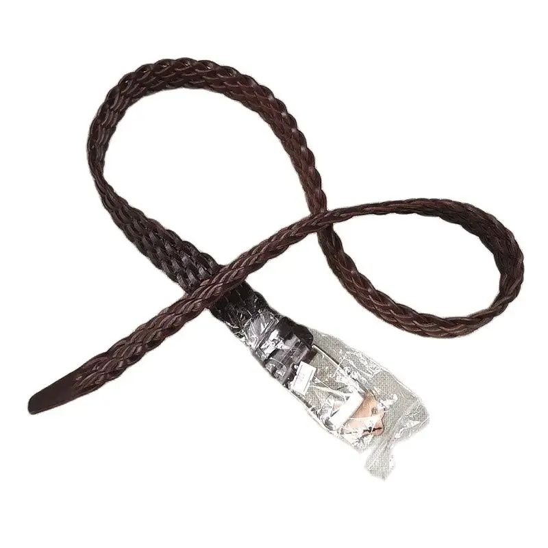 Ceinture en cuir véritable tissé pour homme, tricot SIZOC, boîte environnement, Full Mars