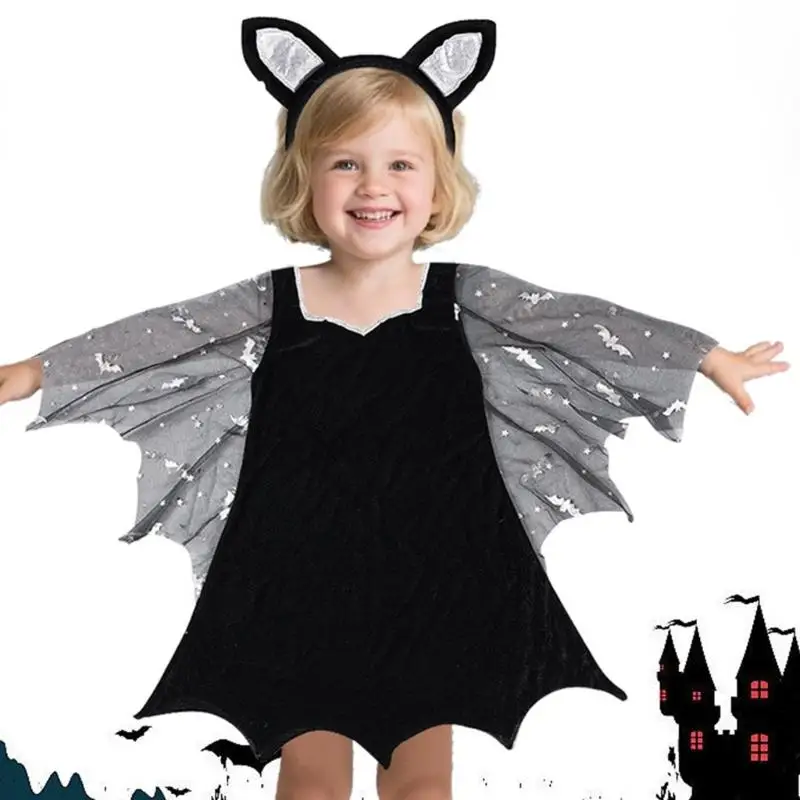 Costume chauve-souris 652F, accessoires Costume Cosplay chauve-souris d'halloween, robe à ailes