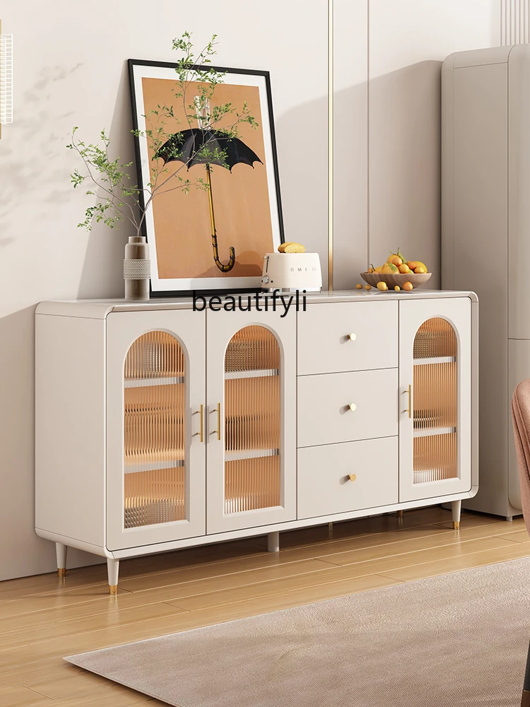 

Light Luxury Modern Minimalist Sideboard Cabinet Wall-Mounted High Cabinet Kitchen Storage Locker Living Room Wine Cabinet