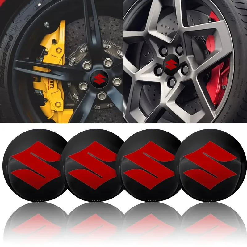 4 pçs emblema do carro jantes centro hub caps acessórios do carro para suzuki swift sport jimny grand vitara alto sx4 samurai através