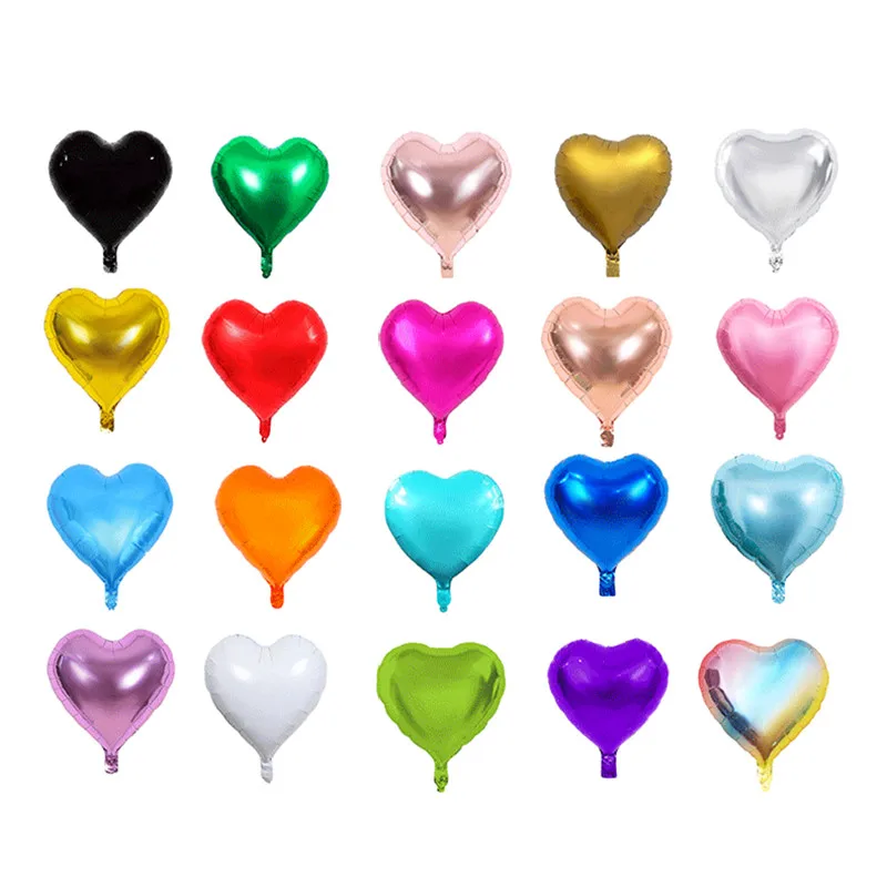 10inch 10/20pcs star shaped heart-shaped aluminum foil balloon inflatable helium balloon wedding birthday party decoration