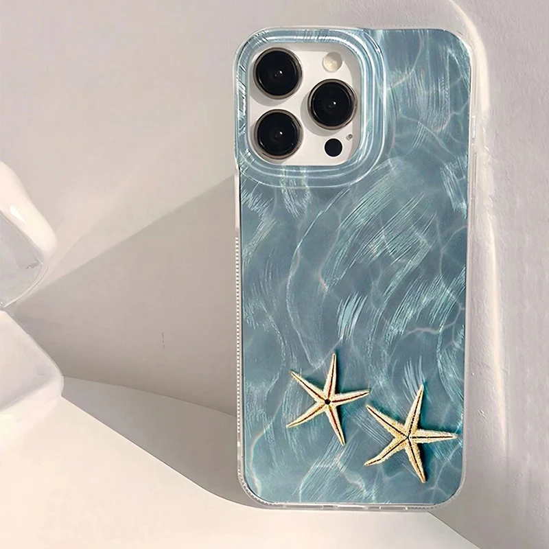 

Cute Starfish Design Shiny Phone Case For Samsung Galaxy S25 S24 S23 S22 S21 Ultra FE Plus A34 A54 A55 A15 A16 A35 A56 5G Cover