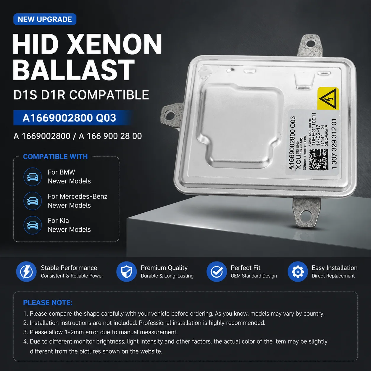 

New HID D1S D1R Ballast for BMW Mercedes KIA A1669002800 Q03 A 1669002800 A 166 900 28 00 High-Quality IN STOCK Fast Shipping