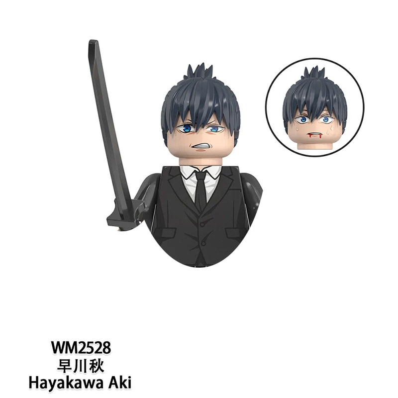 Anime Chainsaw Man Denji Mini-Bausteine Actionfiguren Attack on Titan Charaktere Bauklötze für Spielzeug Geschenke Kinder