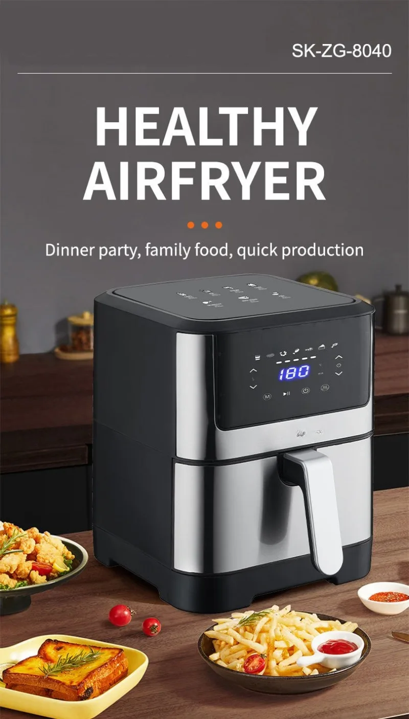 Touch Air Fryer 7L Large Capacity Intelligent Touch Control Multifunctional 1800W