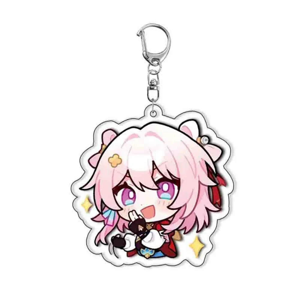 Game Honkai: Star Rail Cartoon Acrylic Keychain Backpack Keyring Pendant Dan Heng March 7th Himeko Decoration Accessory Ornament