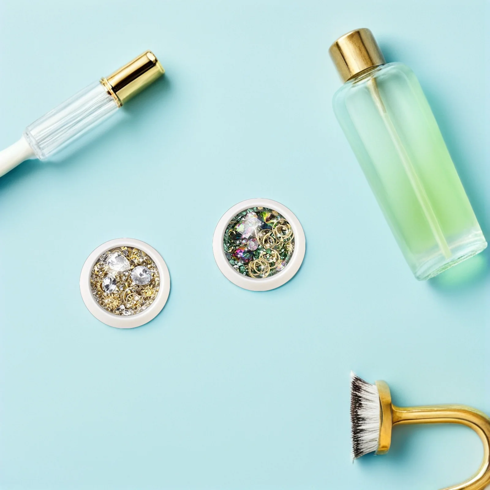 12박스 DIY 네일 참 세트 혼합형 라인스톤 보석 매니큐어 스터드 스팽글 장식품 홈 살롱 네일 아트용 액세서리