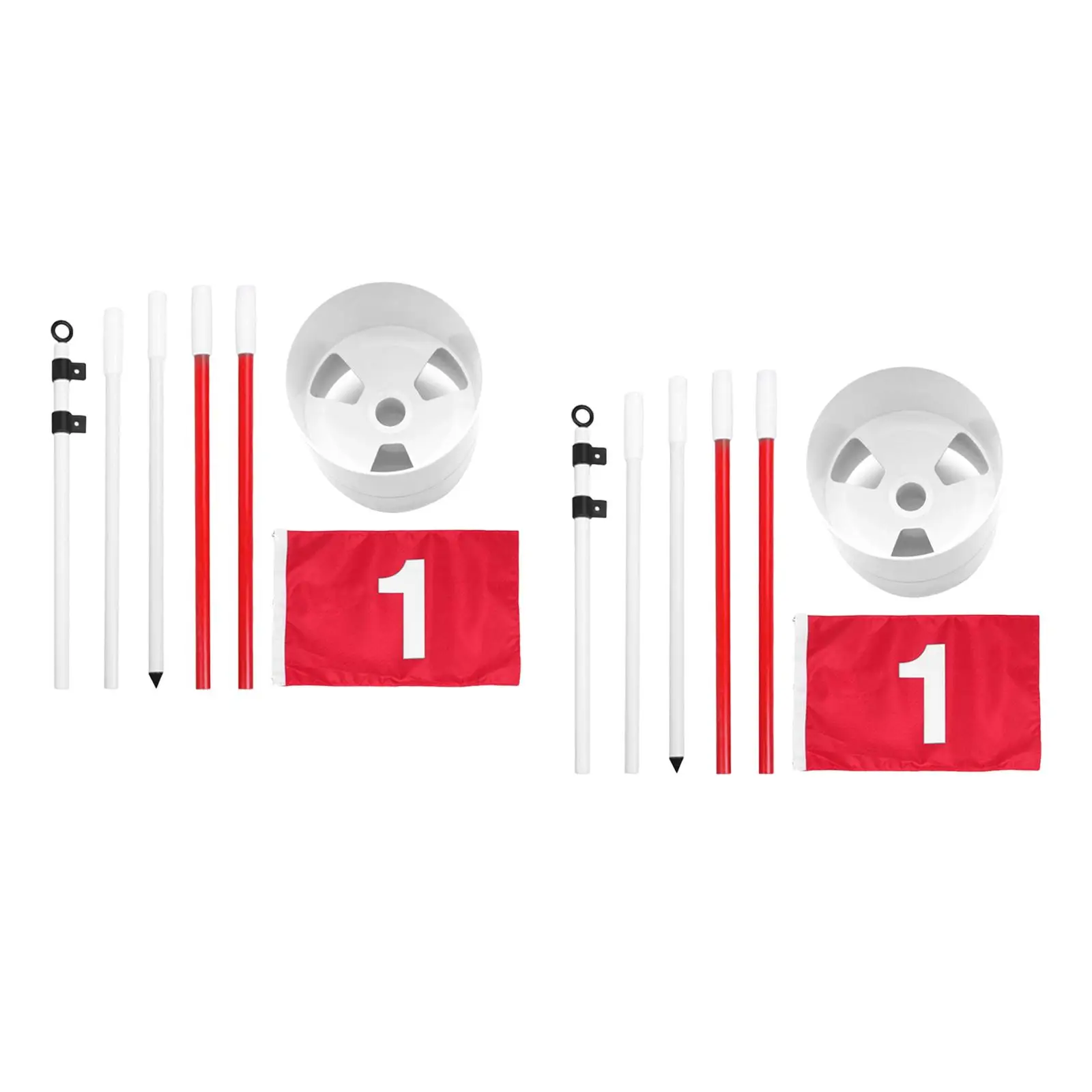 Golf Putting Green Flag and Hole Cup Golf Flag Hole Cup Set Portable Golf Flagpoles for Golfing Yard Indoor Outdoor Lawn