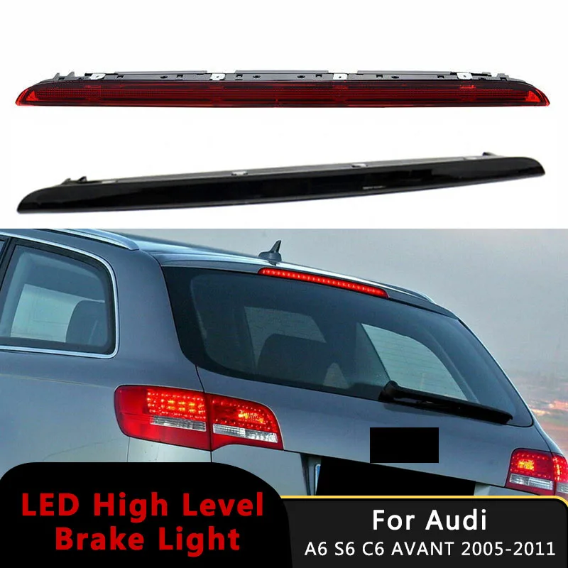 High Mount Brake Light Third Brake Light Brake Light LED Rear High Mount For Audi A6 AVANT S6 C6 2005-2011 4F9945097 Red Black