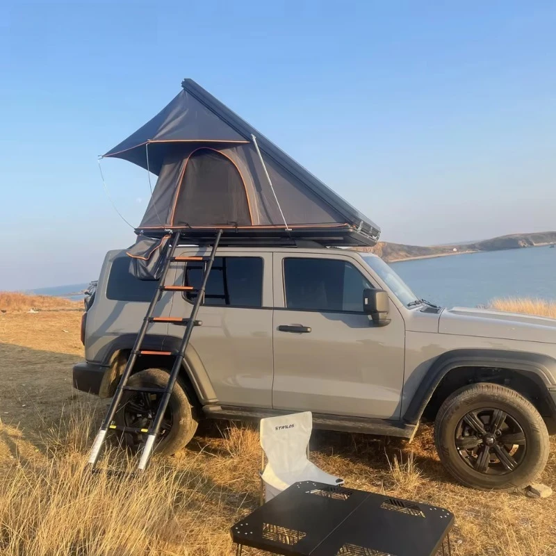 2026 Suitable For Photography Enthusiasts Portable Aluminum Triangle Hard Shell Rooftop Tent