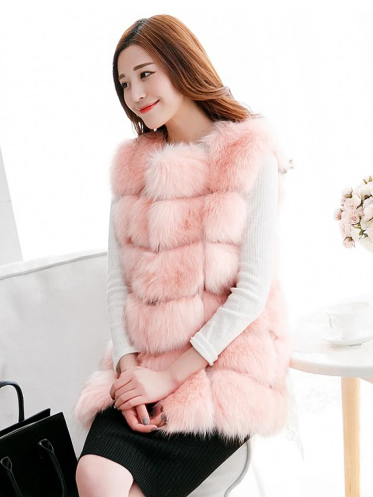 ZADORIN 4XL หญิงขนสัตว์เสื้อกั๊กฤดูหนาว Warm Faux ขนสัตว์เสื้อกั๊กผู้หญิง High-Grade Cappa แฟชั่นคอยาวขนสัตว์เสื้อ Cardigan