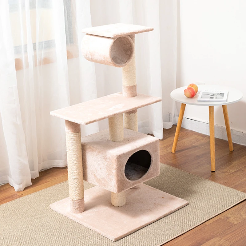 Amzaon Best Seller Cat Climber Tower Sisal Material Pet-Friendly Cat Tree Tower Indoor