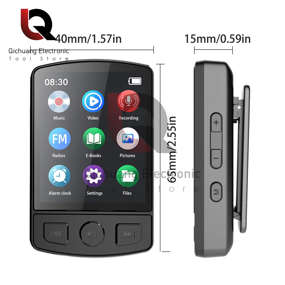 New A7 Sport Bluetooth Mp3 Player Portable Clip Mini Music Walkman With Screen Support Fm Recording Clock Hifi Audio Player