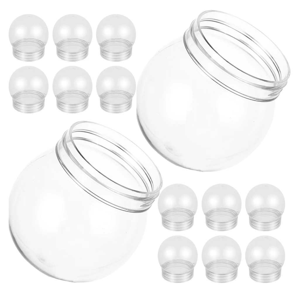 

14pcs Snow Globe Empty 150Ml Plastic Dome Diy Craft Kit For Candy Storage Party Favors Holiday Decorations Water Globe Making