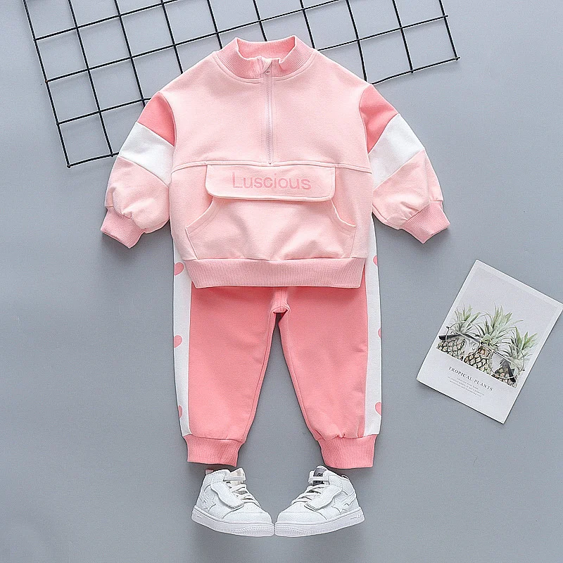 New Spring Autumn Baby Girl Clothes Children Casual Jacket Pants 2Pcs/Sets Toddler Sports Costume Infant Outfits Kids Tracksuits