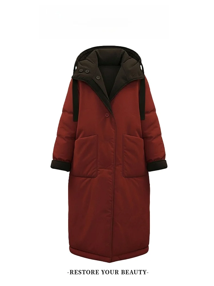 

Double-Sided Wearable Hooded Cotton Jaet Women's Sle 2026 Winter New Design Unique ket Faion Warm Cotton Coat