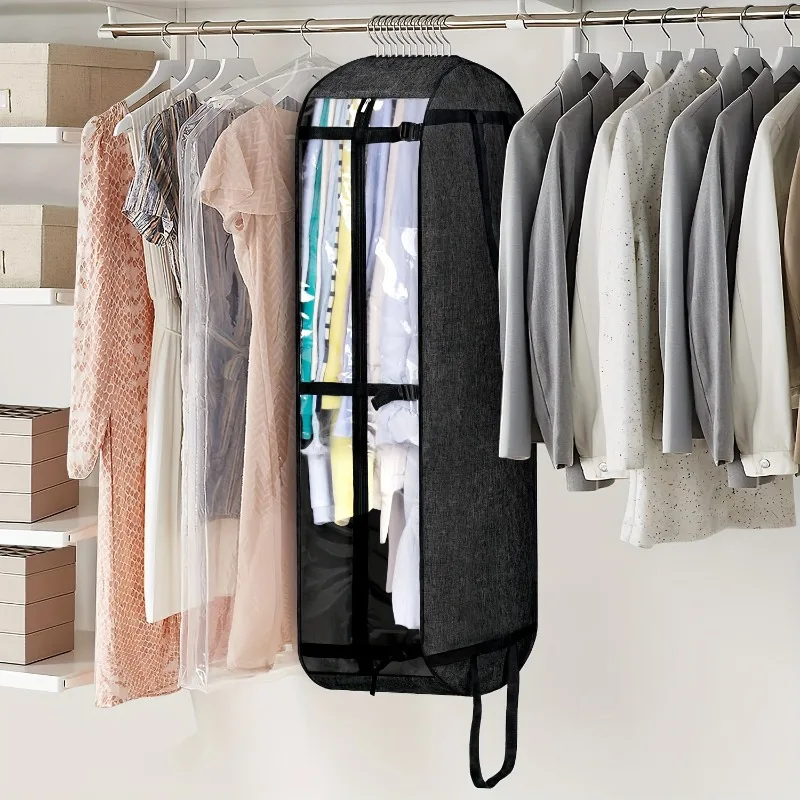 

Gray Cationic Fabric Clothing Dust Cover Waterproof Garment Bag Thickened Wide Elegant Durable