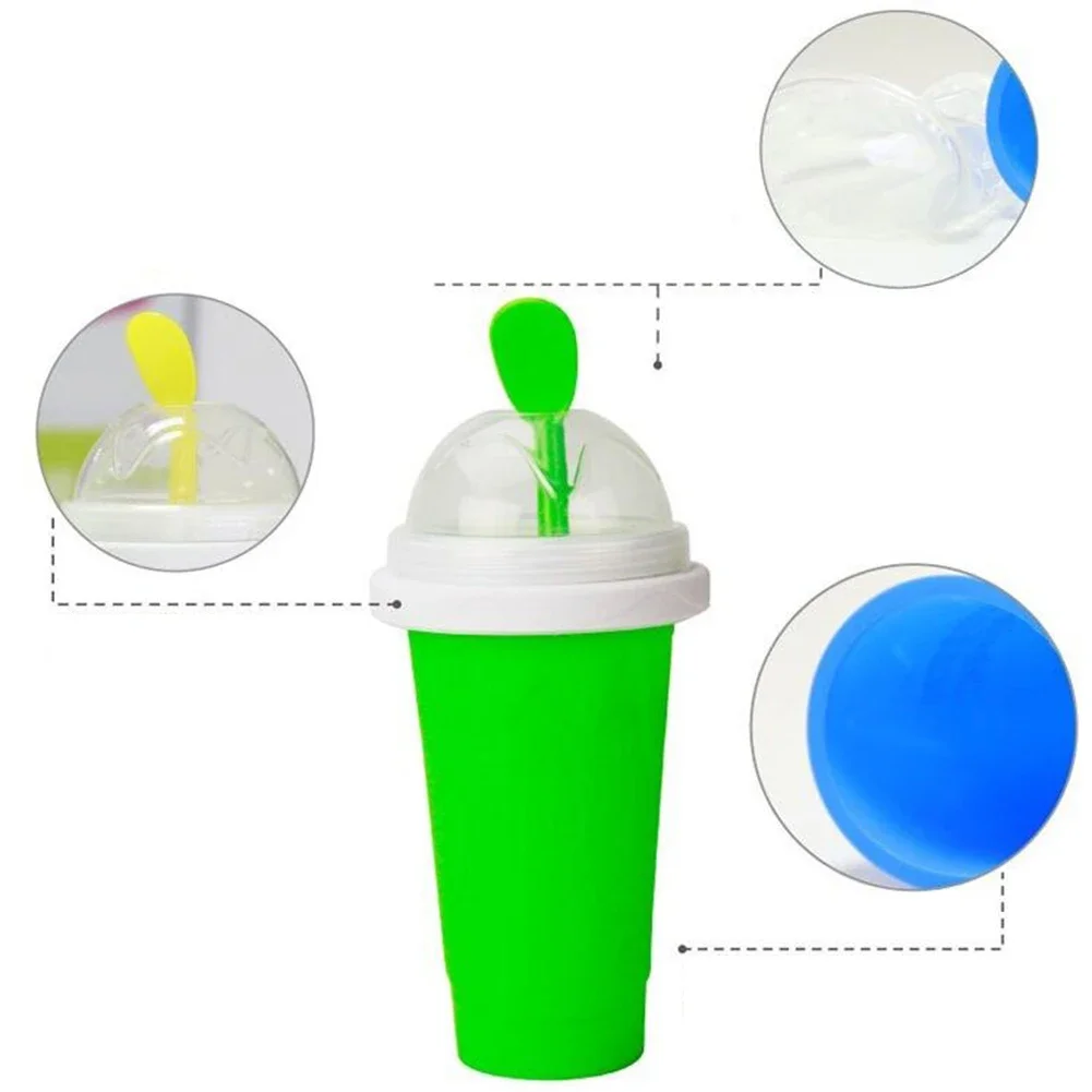 Quick Frozen Smoothies Cups Slushy Ice Cream Maker Milkshake Cooling Cup Silicone Squeeze Slushy Cup DIY Homemade Freeze Drinks