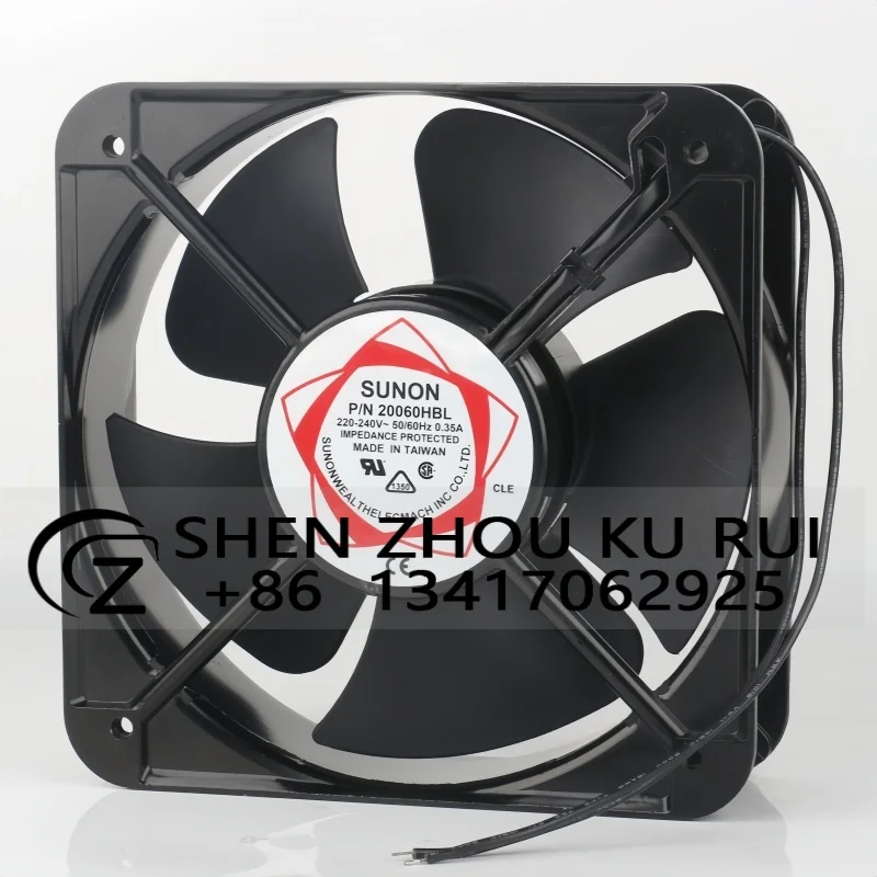 مروحة محورية SUNON P/N 20060HBL AC220V 0.35A 200X200X60MM 20060 مروحة تبريد هيكل خزانة كروية مزدوجة
