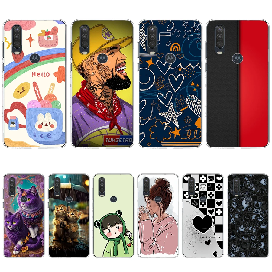 S2 colorful song Soft Silicone Tpu Cover phone Case for Motorola One Action