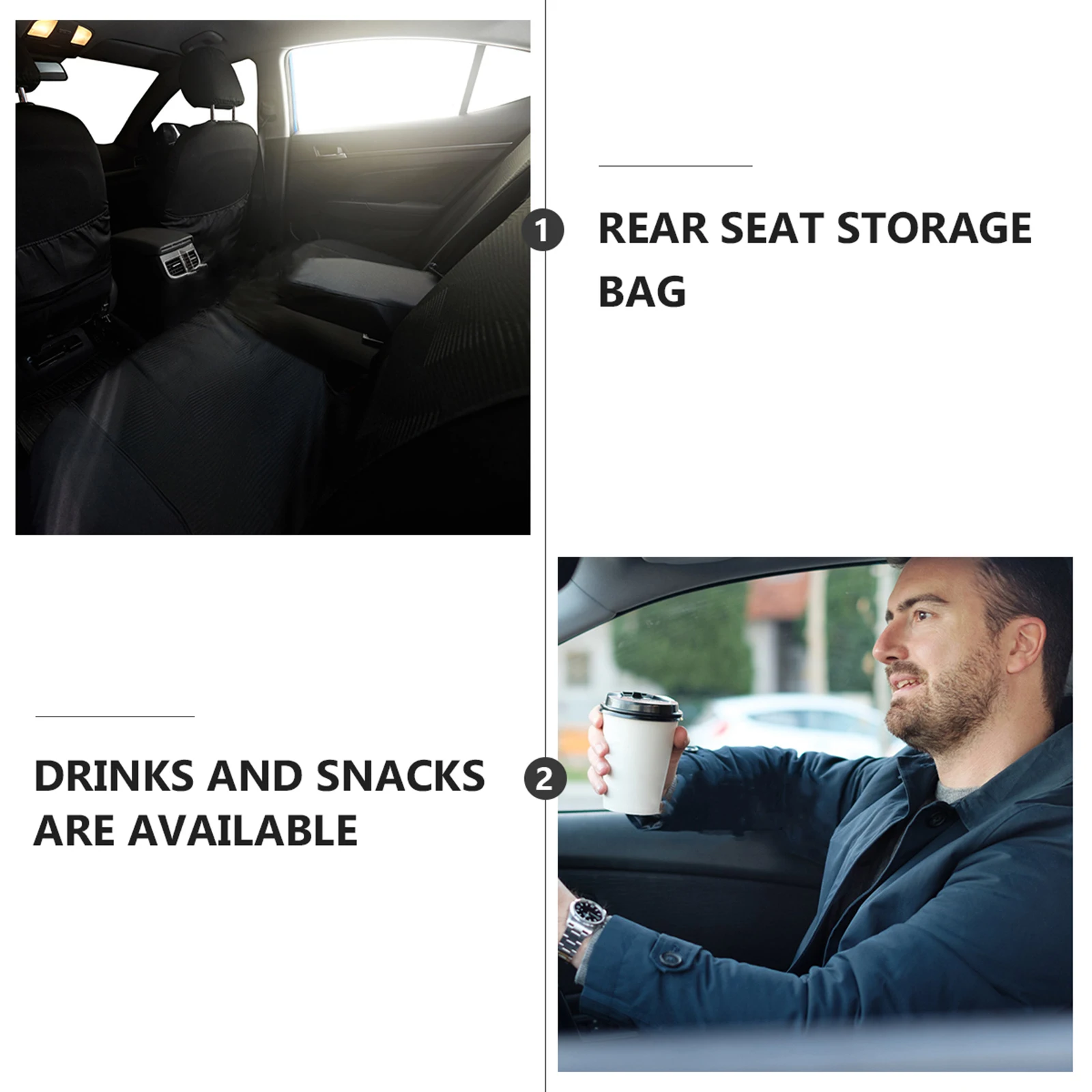 

2pcs Premium Car Seat Storage Bags Felt Hanging Organizer Cup Holder Paper Towel Compartment Dirt Resistant Space Saving Auto