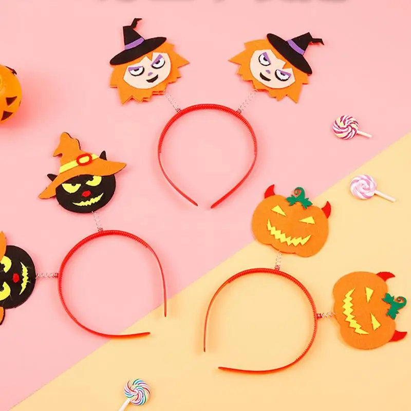 ฟักทองฮาโลวีนค้างคาวแม่มดแมว Ghost Hairbands ตลกผม Hoop วงผมคลาสสิกเด็กเทศกาล Headdress