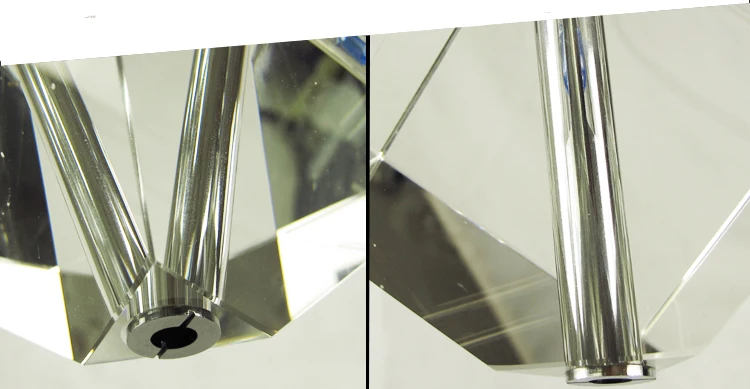 Modern Stainless Steel Beam / Round Chrome Panel WitLED Clear K9 Diamond Ging Crystal Pendant Lights For Home Dining Room image 6