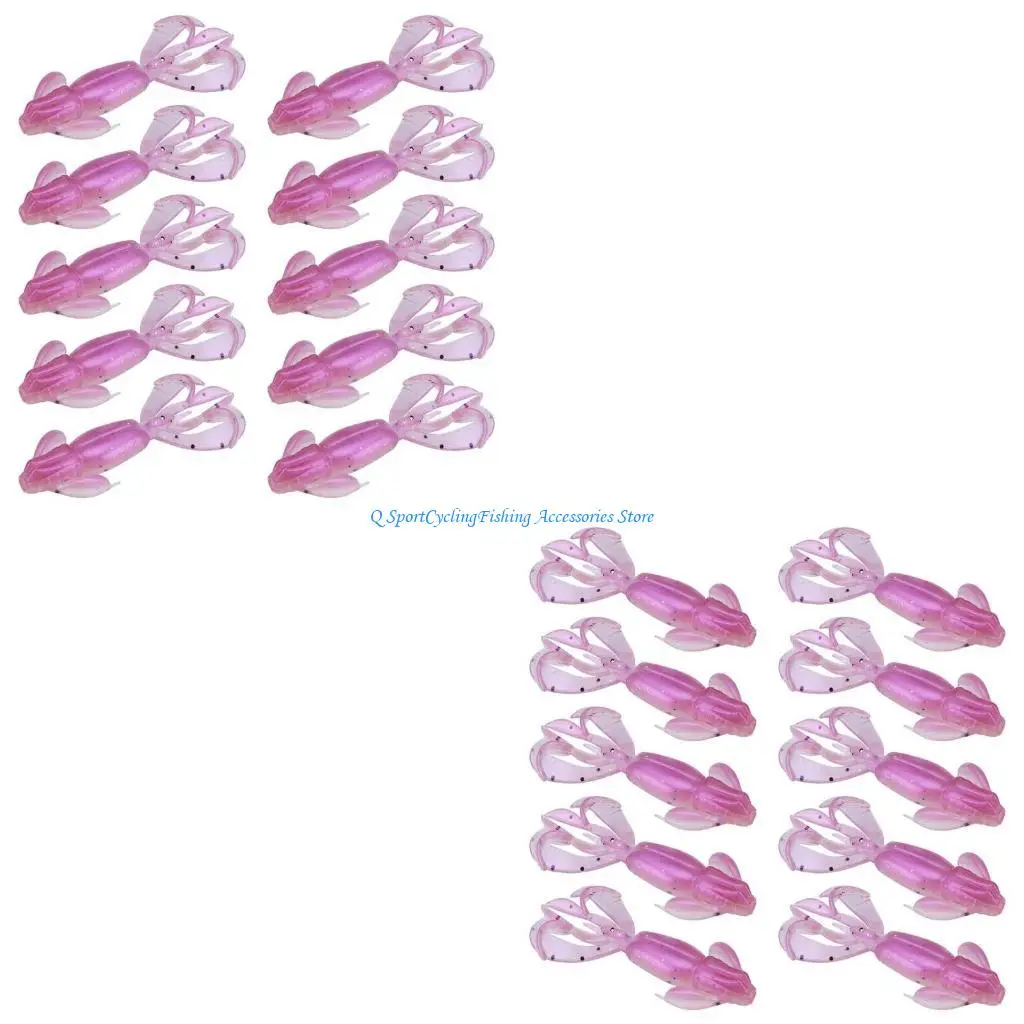 

Pack Of 10 Artificial Shrimp Baits Double Colored Plan Flexible Substance Rhythm Strengthened Fish Attraction