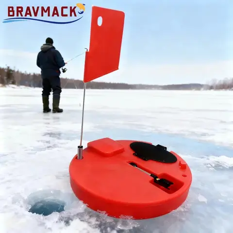 ชุดอุปกรณ์ตกปลาฤดูหนาว BRAVMACK Thermal Ice Fishing Tip Up พร้อมเสาและธง ครบชุด