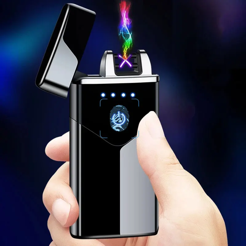 

NEW Dual Arc Electronic Lighter Touch Fire USB Electric Lighter Rechargeable Windproof Plasma Cigarette Lighter Gadgets for Men