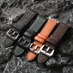 Handmade Head Layer Cowhide Leather Watchband For Apple Watch 49MM 46MM 45MM Brown Black Green Thickened Ultra Titanium Color