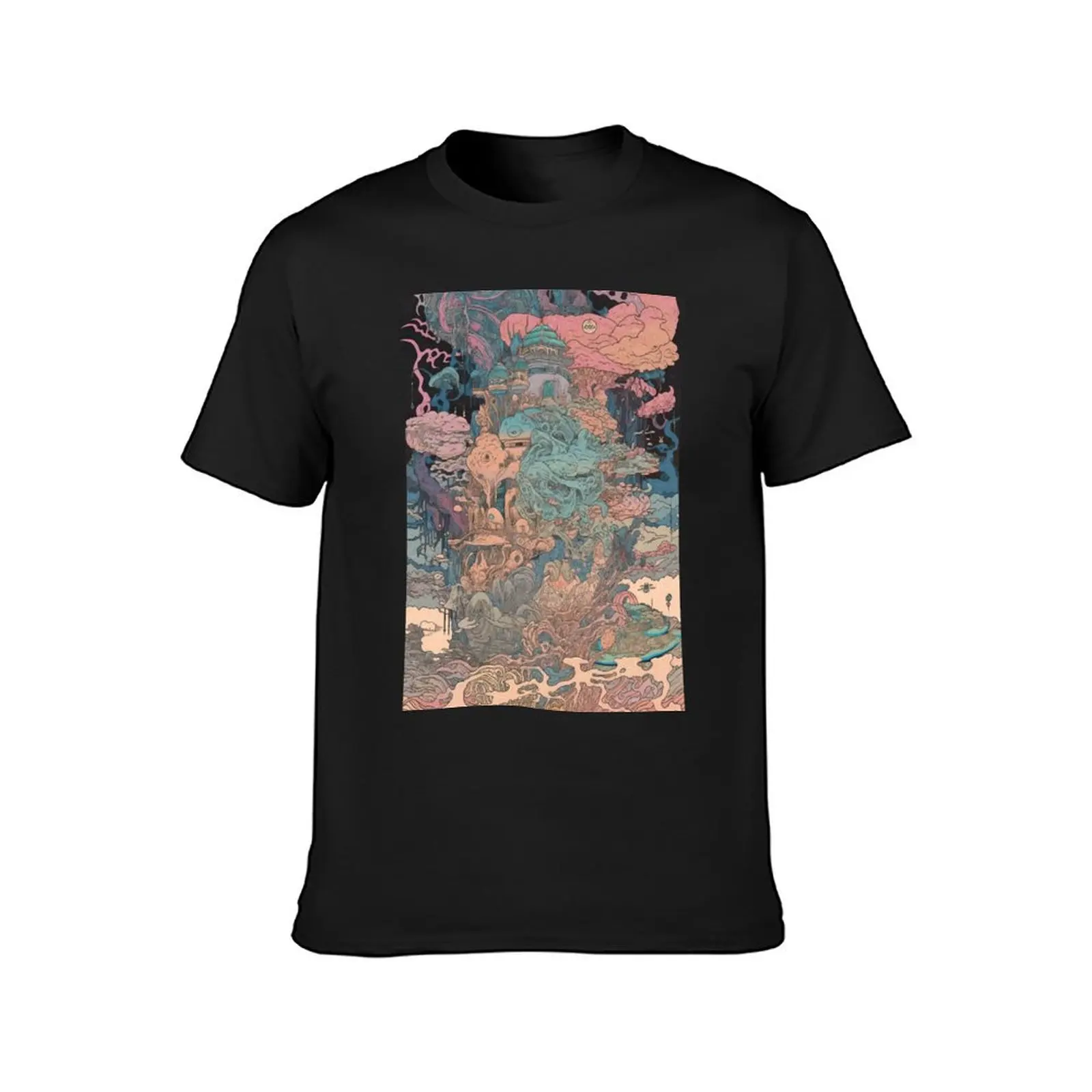 Trippy Surrealist Vintage Otherworldly Temple T-Shirt summer clothes plus size tops Short sleeve tee mens t shirts pack