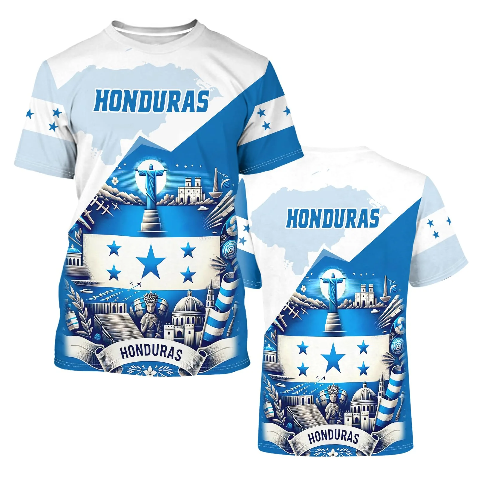 

Honduras Flag Print T Shirt For Men Fashion Parrot Pattern Short Sleeve Tops Casual O-neck Loose T-shirts Summer Street Clothing