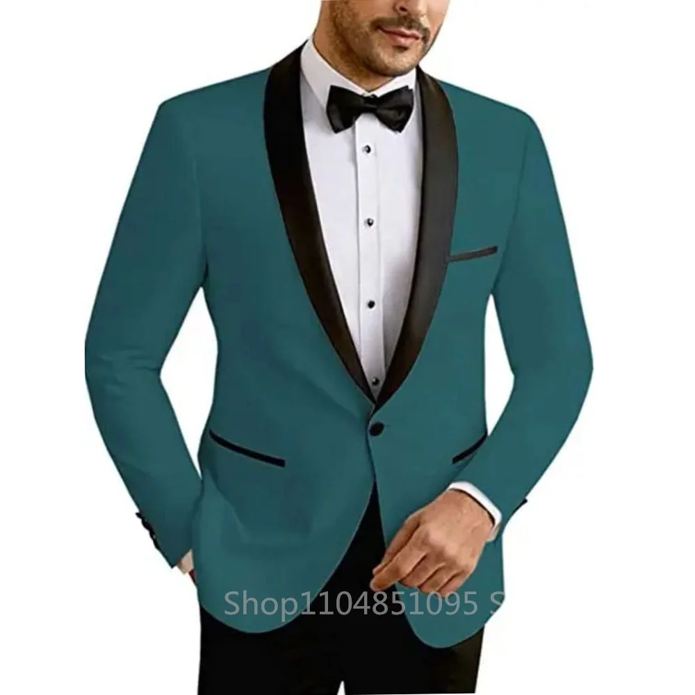 Homme coupe ajustée décontracté solide Blazer marié mariage costume veste meilleur homme dîner smoking manteau mode affaires