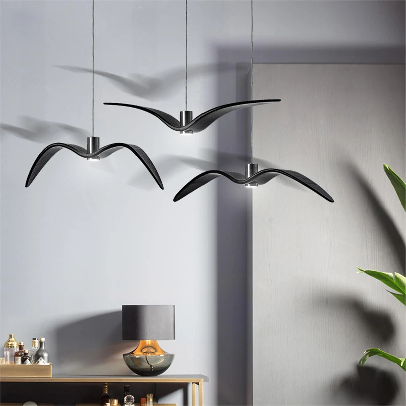 Imagem -03 - Modern Led Bird Pendant Lights Home Decor Lâmpadas Gaivota Escada Lustres Luzes do Restaurante Hall Bird Flock Lâmpadas Simples