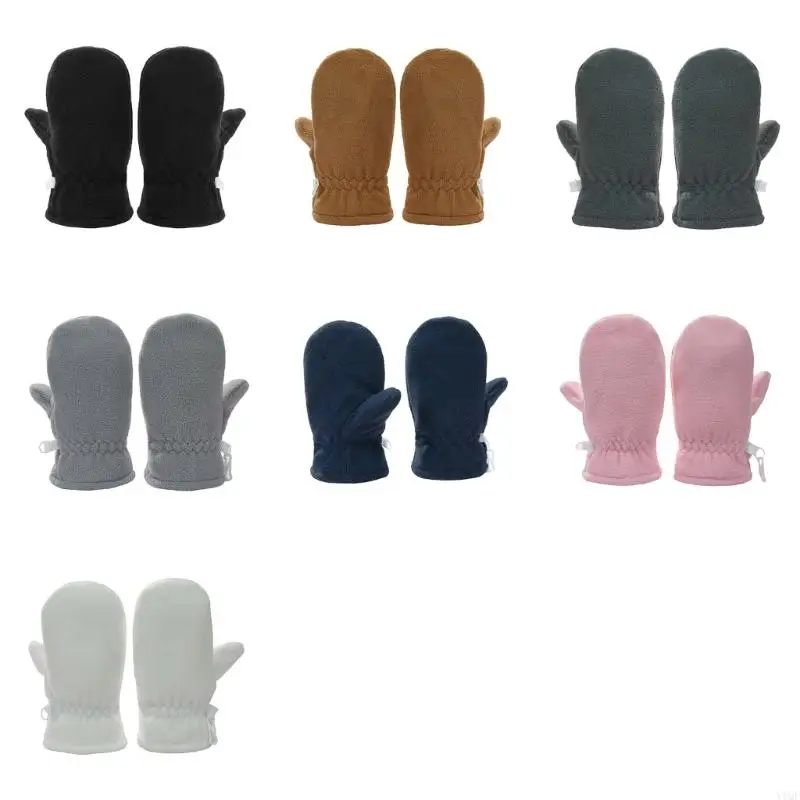 Y1QF 1 Pair Baby Fleece Mittens Warm Lined Winter Gloves for Kids Age 4 to 7 Years