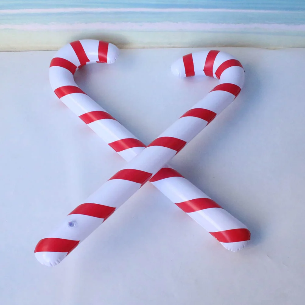 Inflatable Candy Canes Christmas Walking Sticks Balloon Decorative Crutches Child