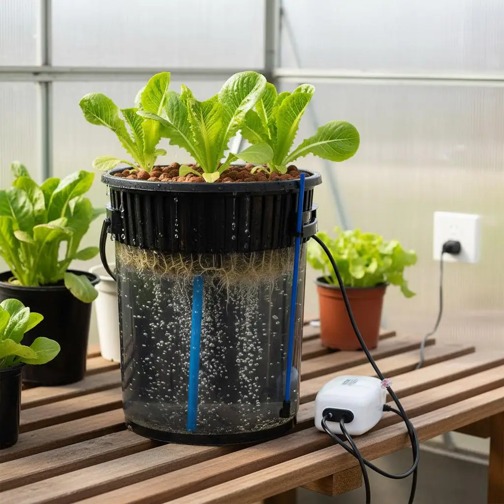 Hydroponic Culture Kit 5 Gallon For Indoor Tent Greenhouse Balcony, Top Drip Irrigation Deep Water Circulation Bucket System