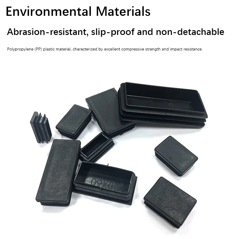 20pcs Rectangular & Square Tube Plugs, Stainless Steel End Caps & Plastic Internal Hole Stoppers for Furniture & Shelf Sealing