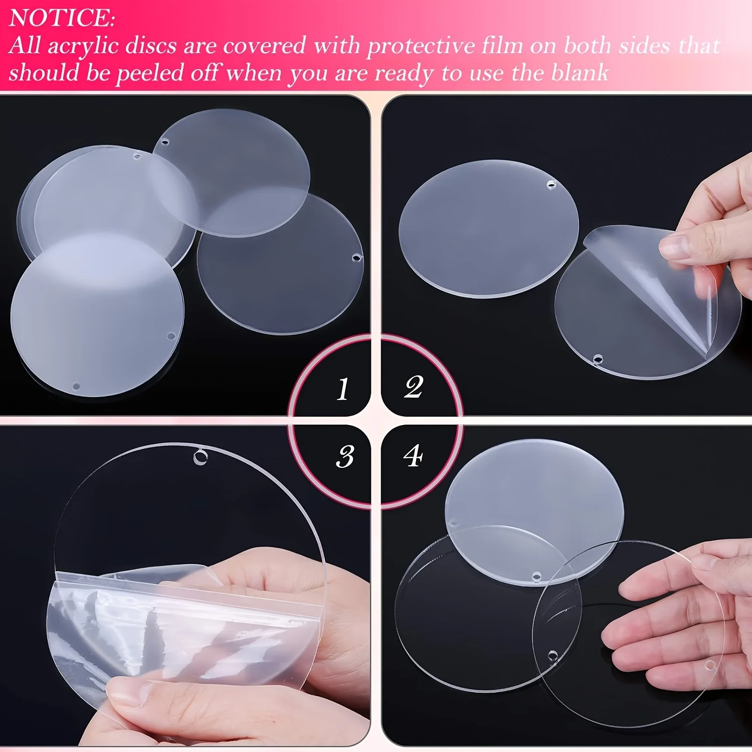 30 Pieces Clear Acrylic Discs Acrylic Circle Blanks Transparent Acrylic Circles in Bulk for Baby Milestone Discs, Acrylic