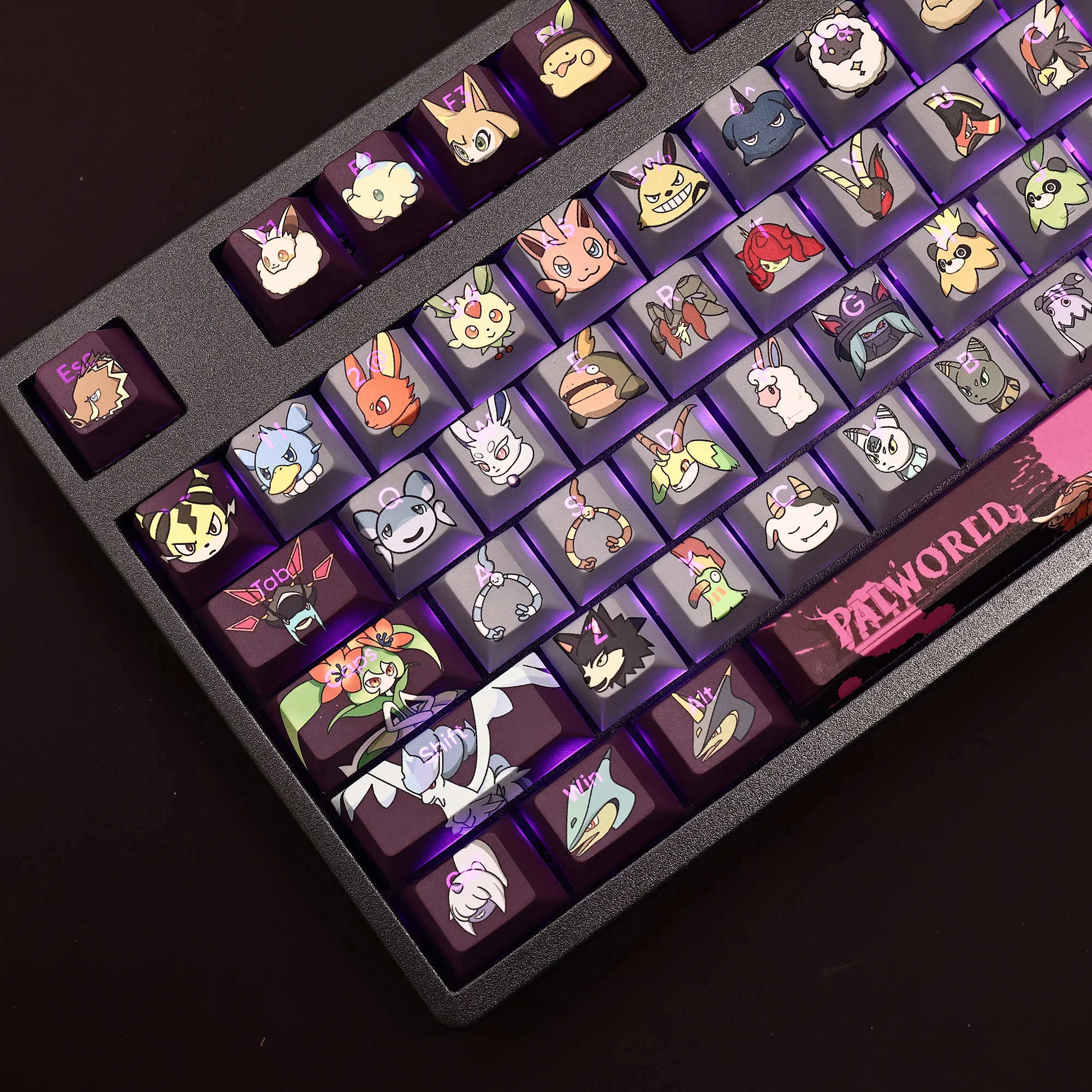 Palworld role108 Keys  Anime game Keycaps RGB translucency PBT Material Cherry Profile Mechanical Keyboard Caps