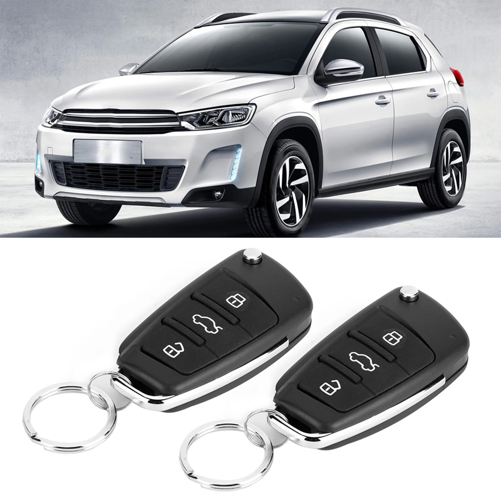 

Keyless Central Lock Keyless Entry System Car Alarm System 3 Buttons Keyless Central Lock Remote Control Kit Black