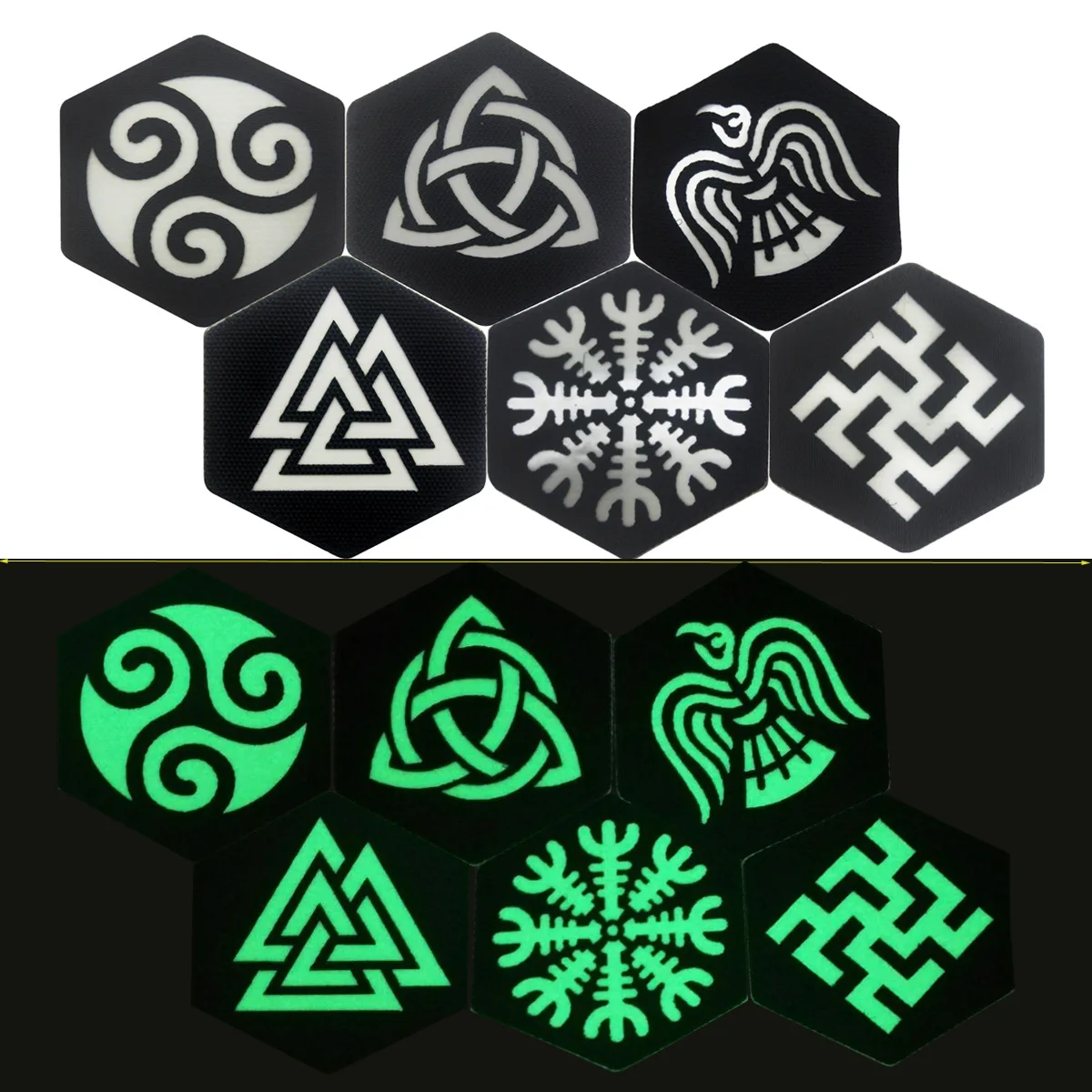 Outdoor Bag Accessories Laser-cut Glow-in-the-dark Badge Nordic Vking Morale Armband Snowflake Magic Badge with Backpack Patch