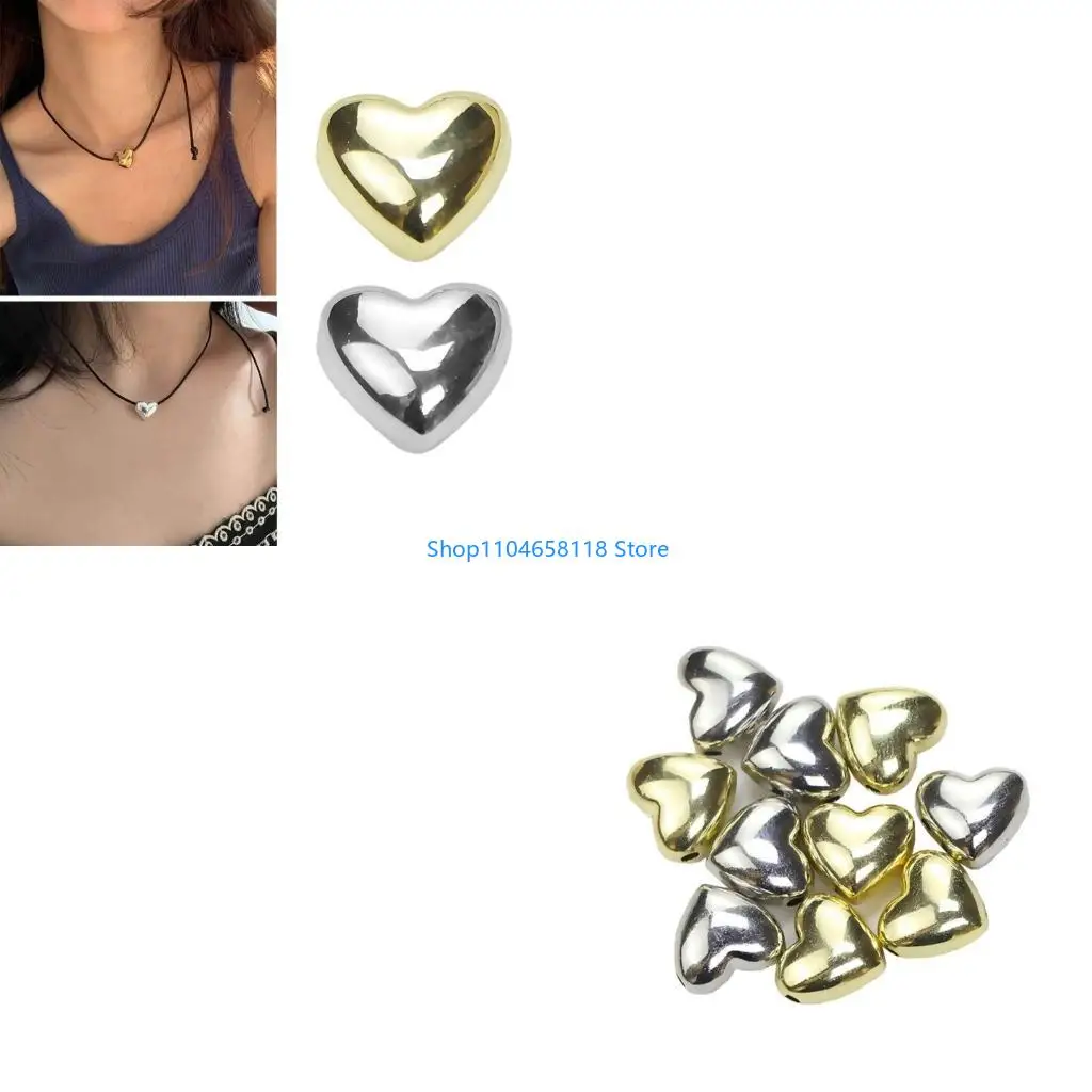 

Metal Beads Big Heart Pendant Heart Charm for Jewelry Making Charm DIY Gifts Bracelets Necklace Heart Bead with Hole