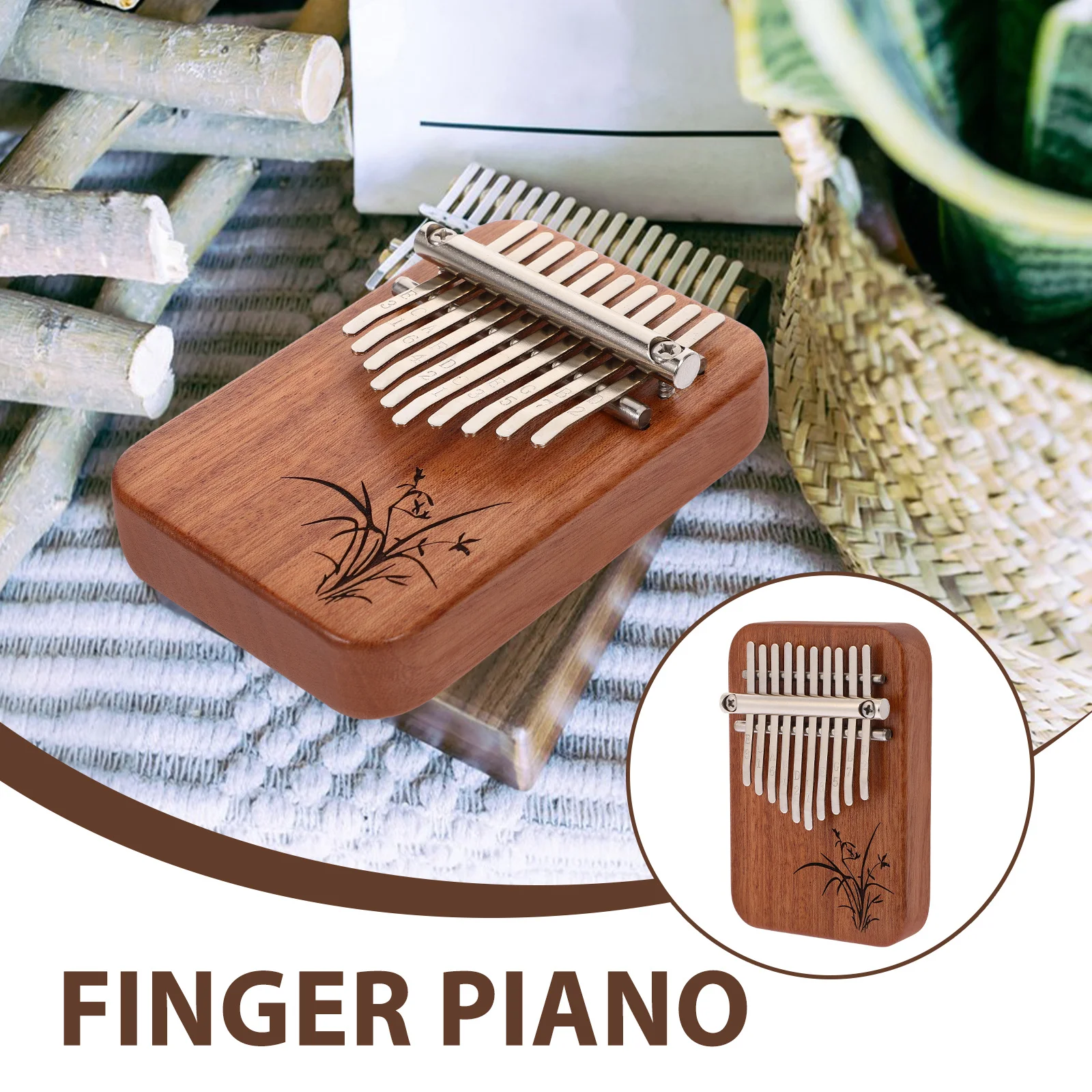 

1Set Portable Thumb Piano Kalimba 8-Key Finger Piano for Beginners Compact Lightweight Music Instrument Smooth Surface
