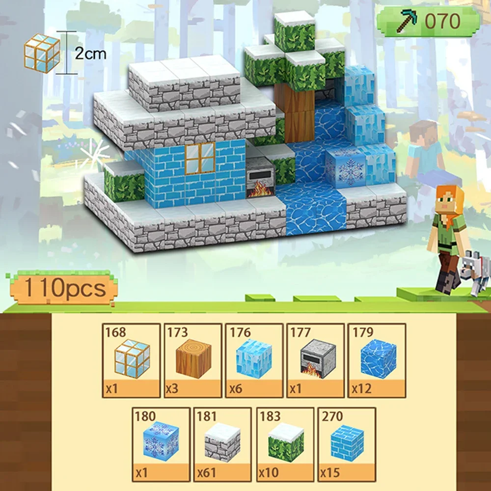 Creative My Famous Scene World Magnetische Bausteine Ziegel Modell Tech Kinderspielzeug für Kinder Jungen Mädchen Weihnachtsgeschenke ab 3 Jahren