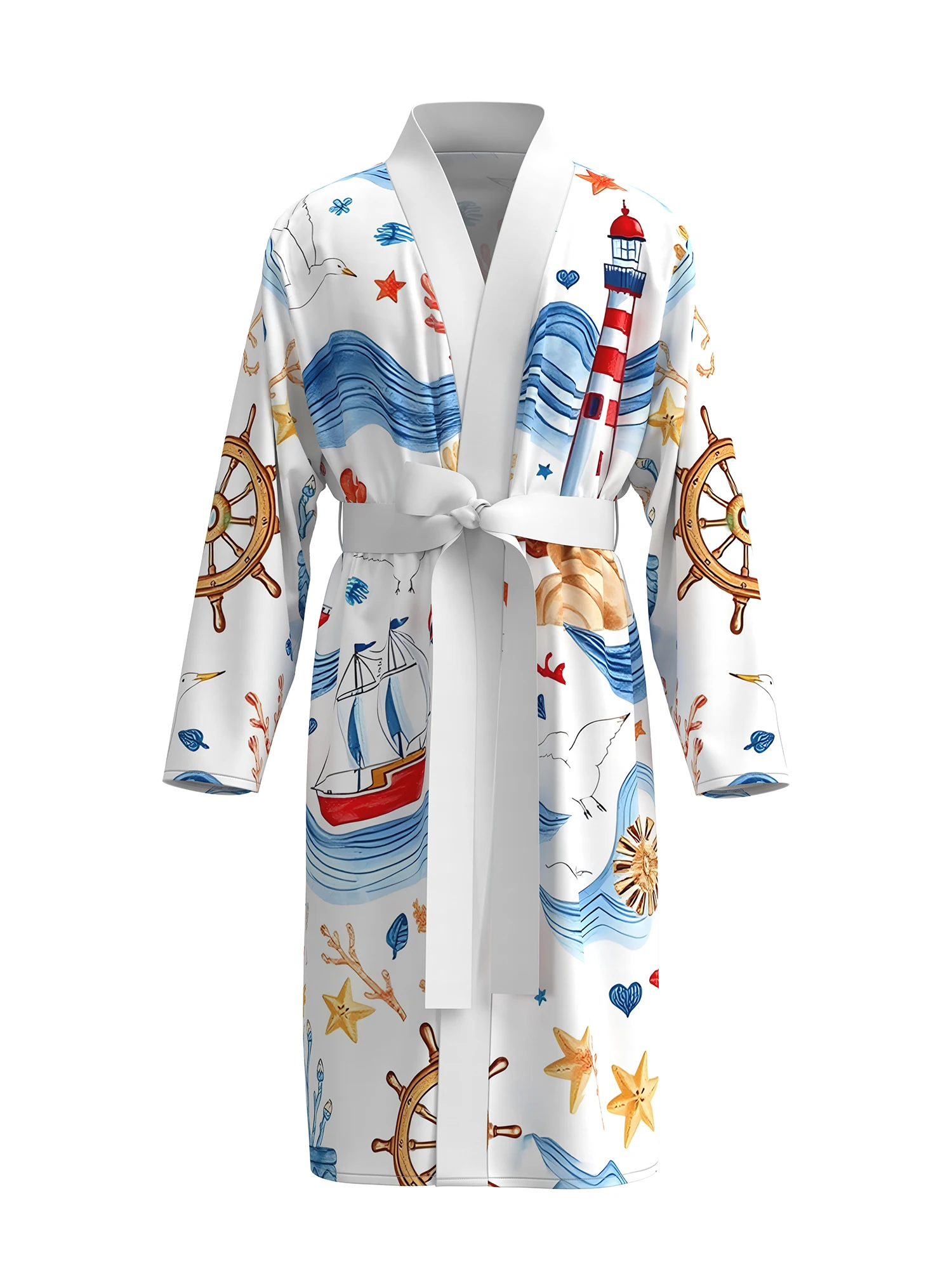 

Новый мужской домашний халат 2026 года с 3D-цифровой печатью, принтом морского пейзажа, в стиле комикс, повседневный, тонкий, быстросохнущий, для весны и лета