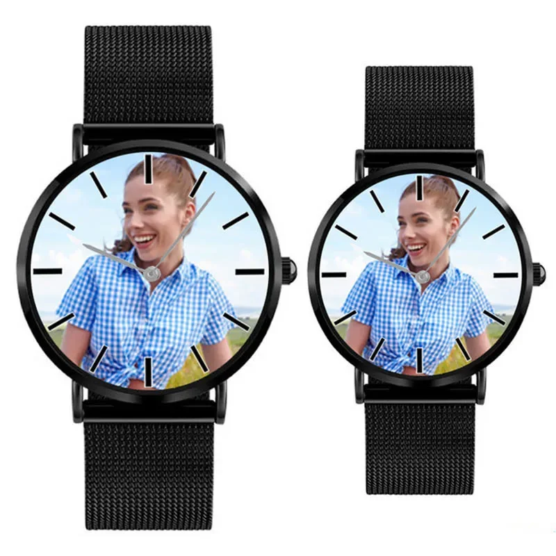 Reloj con impresión de fotos Personal, relojes con logotipo personalizado, reloj de pulsera con imagen de personalidad para amantes, regalo para Festival